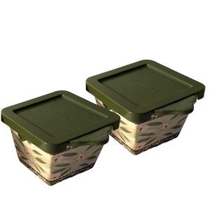 Temptations Old World Green 10 oz Ramekins Set of 2 with Lids 3 3/4"